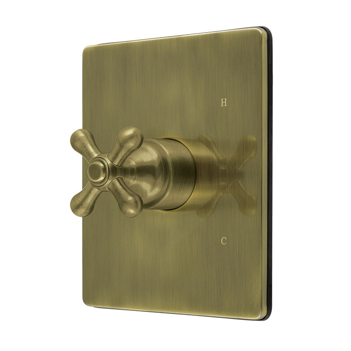 Kingston Revival KB6343AXE Single-Handle Pressure Balanced Tub and Shower Faucet Valve and Trim Kit, Antique Brass (Valve Included)