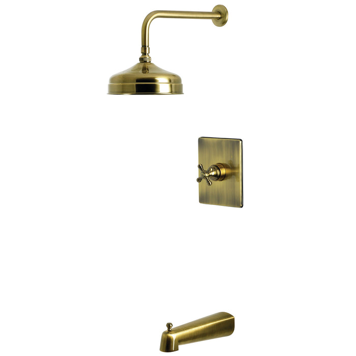 Kingston Tulare KB6343BX - Metropolitan Single-Handle Pressure Balanced Tub and Shower Faucet, Antique Brass