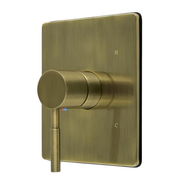 Kingston Concord KB6343DLE Single-Handle Pressure Balanced Tub and Shower Faucet Valve and Trim Kit, Antique Brass (Valve Included)