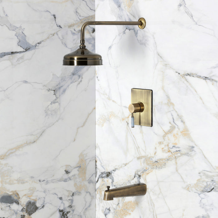 Kingston Verona KB6343KPS Single-Handle Pressure Balanced Tub and Shower Faucet, Antique Brass