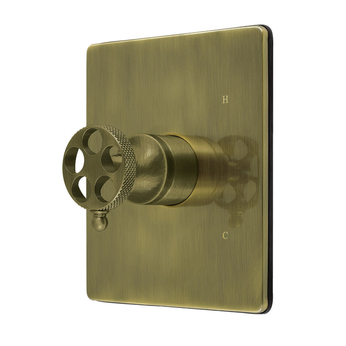 Kingston Webb KB6343RKXE Single-Handle Pressure Balanced Tub and Shower Faucet Valve and Trim Kit, Antique Brass (Valve Included)