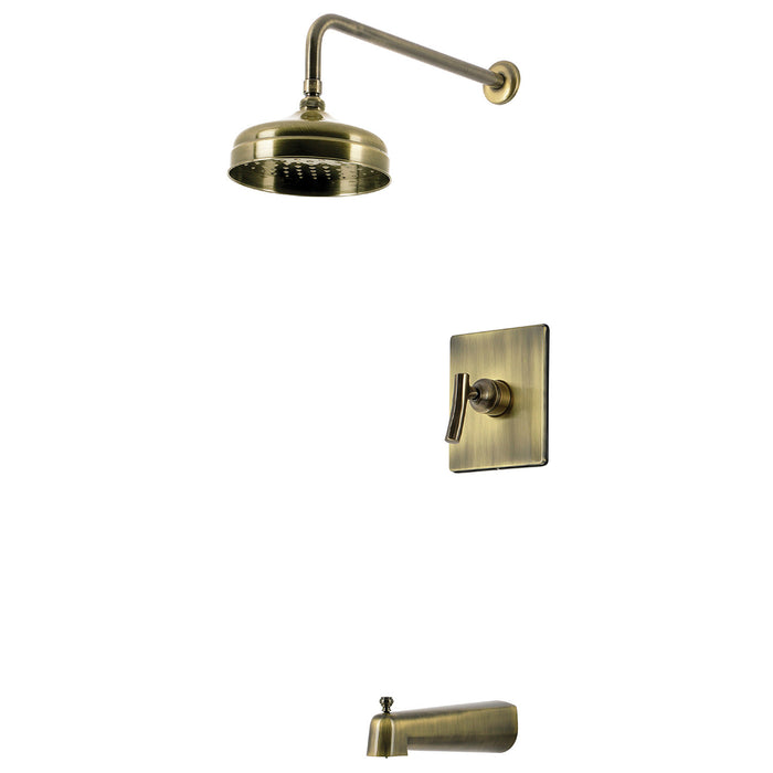 Kingston Hallerbos KB6343TKL Single-Handle Pressure Balanced Tub and Shower Faucet, Antique Brass