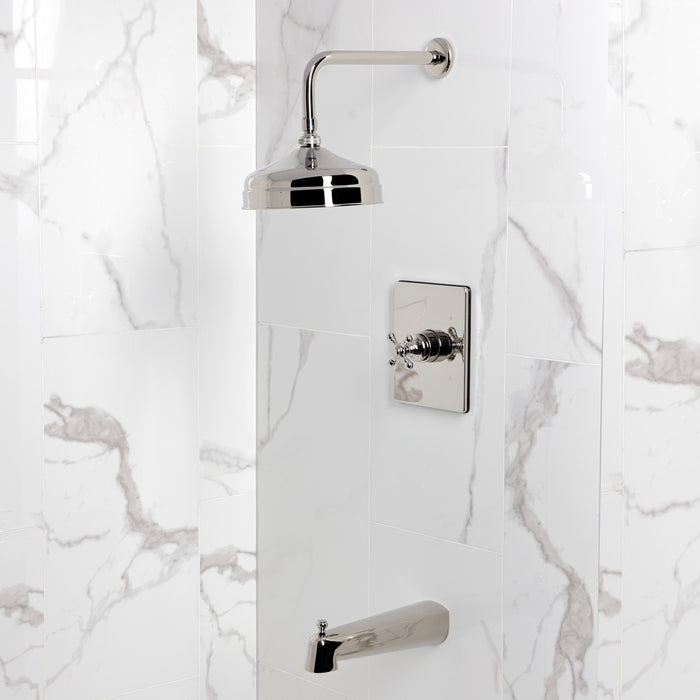 Kingston Tulare KB6346BX - Metropolitan Single-Handle Pressure Balanced Tub and Shower Faucet, Polished Nickel