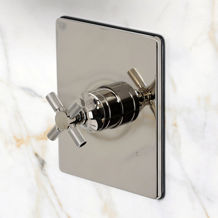 Kingston Convergent KB6346KNXSO Knurled Single-Handle Pressure Balanced Shower Faucet, Polished Nickel