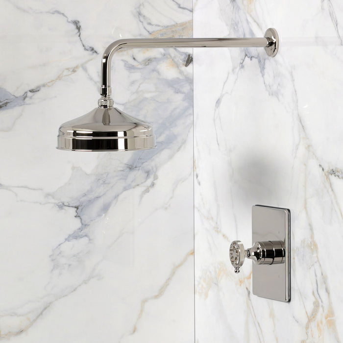Kingston Wendell KB6346RKZSO Knurled Single-Handle Pressure Balanced Shower Faucet, Polished Nickel