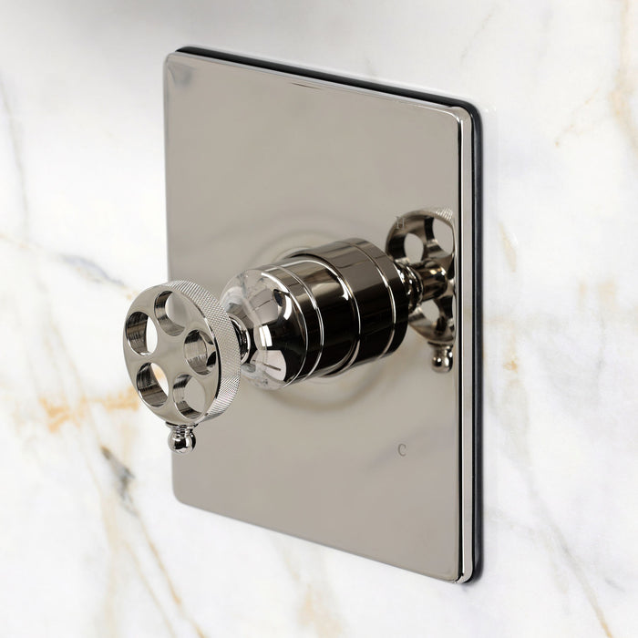 Kingston Wendell KB6346RKZSO Knurled Single-Handle Pressure Balanced Shower Faucet, Polished Nickel
