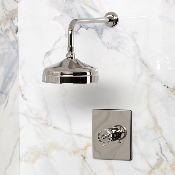 Kingston Levante KB6346RNKSO Knurled Single-Handle Pressure Balanced Shower Faucet, Polished Nickel
