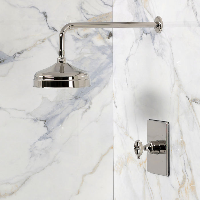 Kingston Levante KB6346RNKSO Knurled Single-Handle Pressure Balanced Shower Faucet, Polished Nickel
