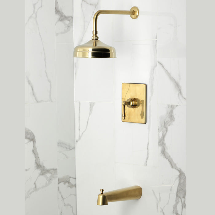 Kingston Tulare KB6347AL - Revival Single-Handle Pressure Balanced Tub and Shower Faucet, Brushed Brass