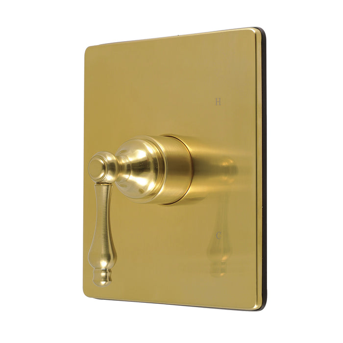 Kingston Revival KB6347ALE Single-Handle Pressure Balanced Tub and Shower Faucet Valve and Trim Kit, Brushed Brass (Valve Included)