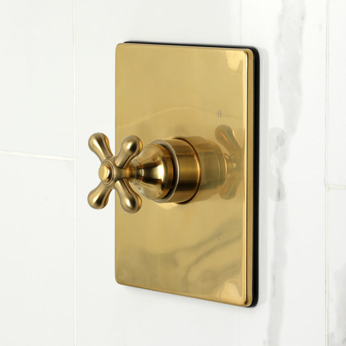 Kingston Tulare KB6347AX - Revival Single-Handle Pressure Balanced Tub and Shower Faucet, Brushed Brass