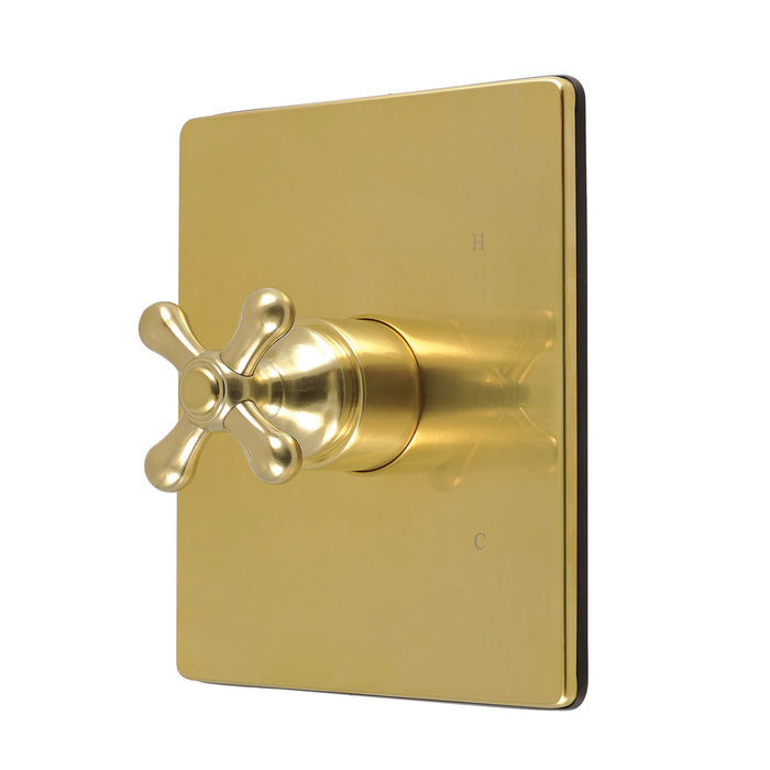 Kingston Revival KB6347AXE Single-Handle Pressure Balanced Tub and Shower Faucet Valve and Trim Kit, Brushed Brass (Valve Included)