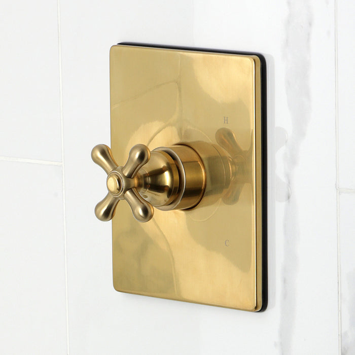 Kingston Tulare KB6347AXTO - Restoration Single-Handle Pressure Balanced Tub Faucet, Brushed Brass