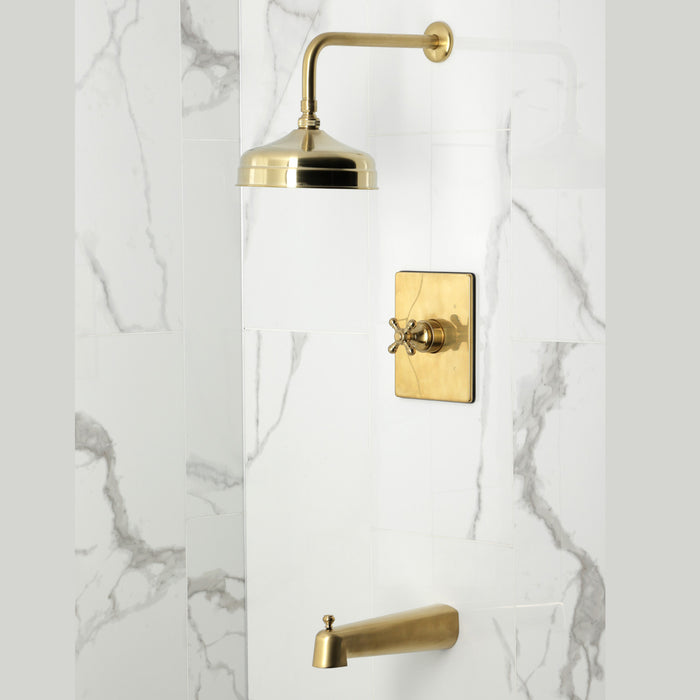 Kingston Tulare KB6347BX - Metropolitan Single-Handle Pressure Balanced Tub and Shower Faucet, Brushed Brass