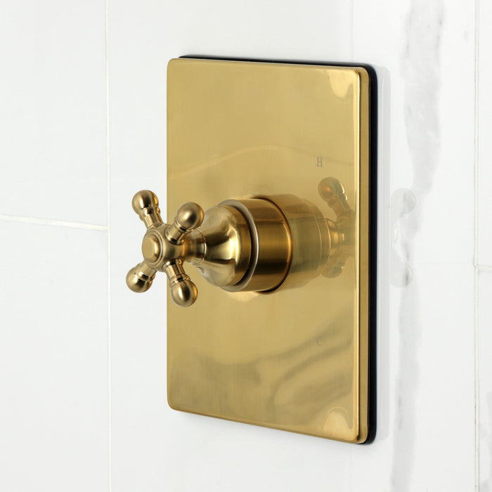 Kingston Tulare KB6347BX - Metropolitan Single-Handle Pressure Balanced Tub and Shower Faucet, Brushed Brass