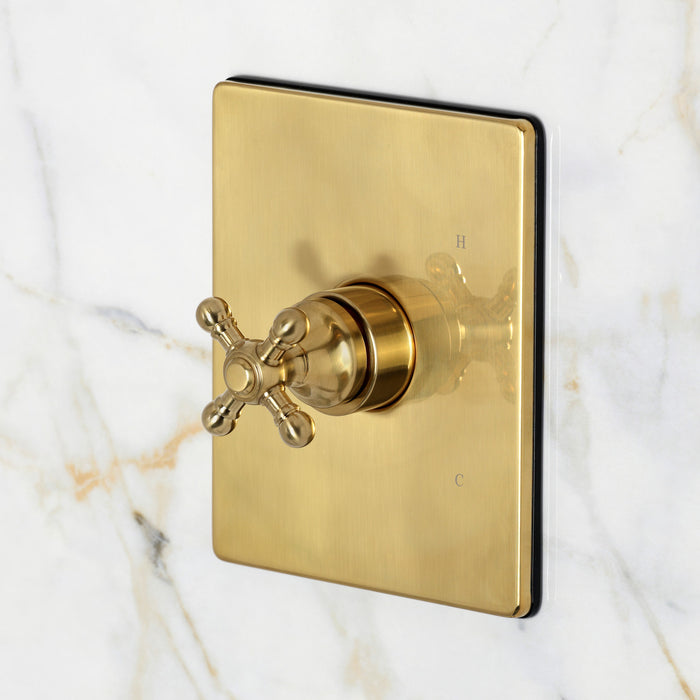Kingston Metropolitan KB6347BXSO Single-Handle Pressure Balanced Shower Faucet, Brushed Brass