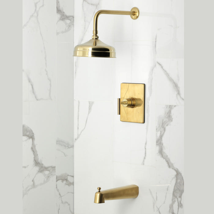 Kingston Sona KB6347CML - Manhattan Single-Handle Pressure Balanced Tub and Shower Faucet, Brushed Brass