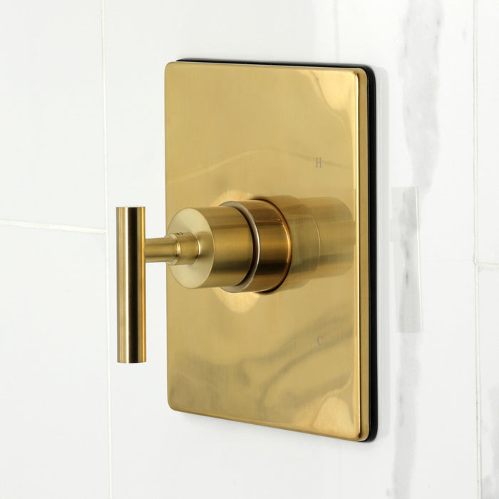Kingston Sona KB6347CML - Manhattan Single-Handle Pressure Balanced Tub and Shower Faucet, Brushed Brass