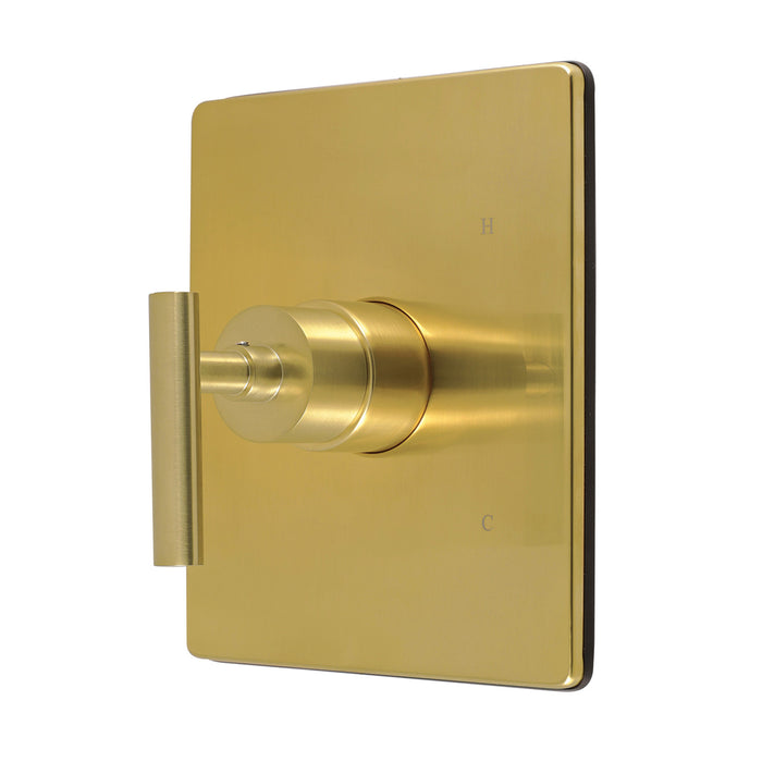 Kingston Manhattan KB6347CMLE Single-Handle Pressure Balanced Tub and Shower Faucet Valve and Trim Kit, Brushed Brass (Valve Included)