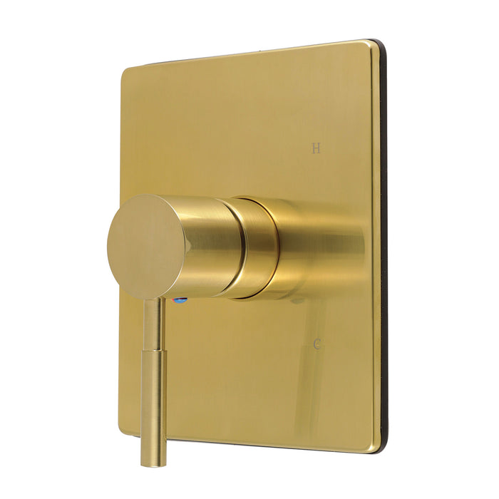 Kingston Concord KB6347DLE Single-Handle Pressure Balanced Tub and Shower Faucet Valve and Trim Kit, Brushed Brass (Valve Included)