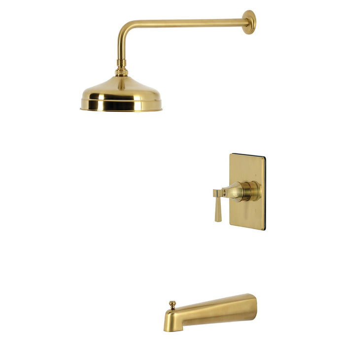 Kingston KB6347DQL Single-Handle Pressure Balanced Tub and Shower Faucet, Brushed Brass