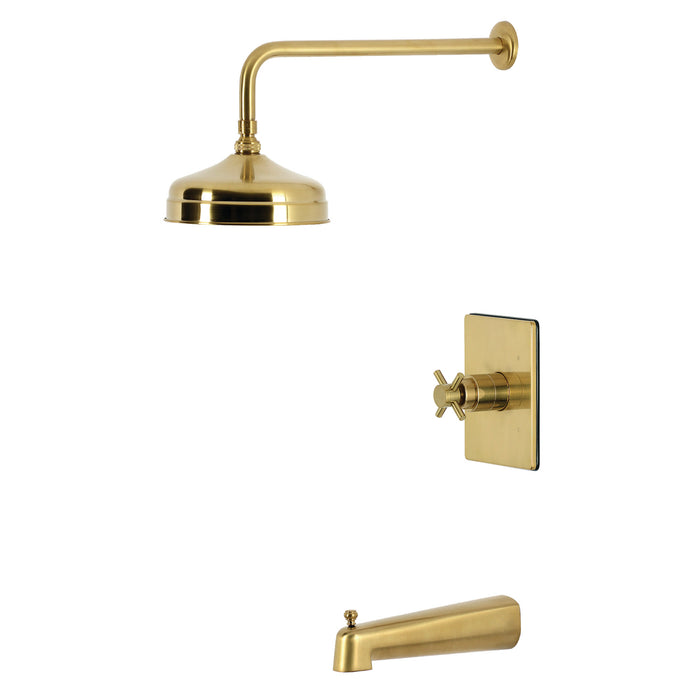 Kingston Sona KB6347DX - Concord Single-Handle Pressure Balanced Tub and Shower Faucet, Brushed Brass