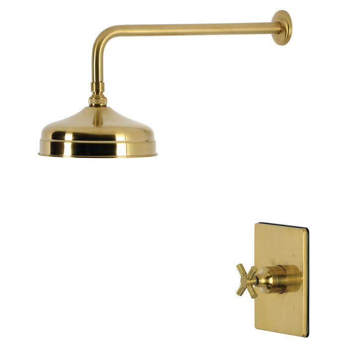 Kingston Convergent KB6347KNXSO Knurled Single-Handle Pressure Balanced Shower Faucet, Brushed Brass
