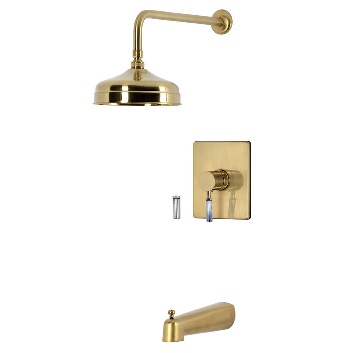 Kingston Verona KB6347KPS Single-Handle Pressure Balanced Tub and Shower Faucet, Brushed Brass