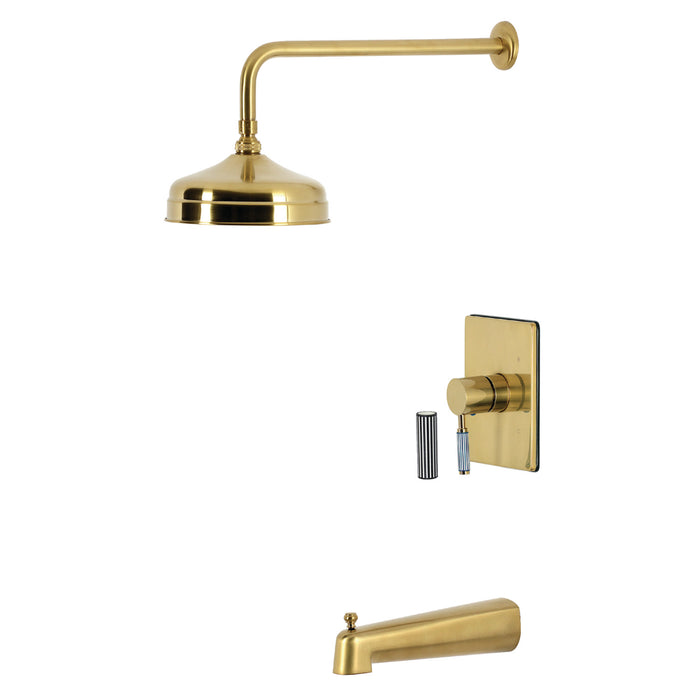 Kingston Verona KB6347KPS Single-Handle Pressure Balanced Tub and Shower Faucet, Brushed Brass