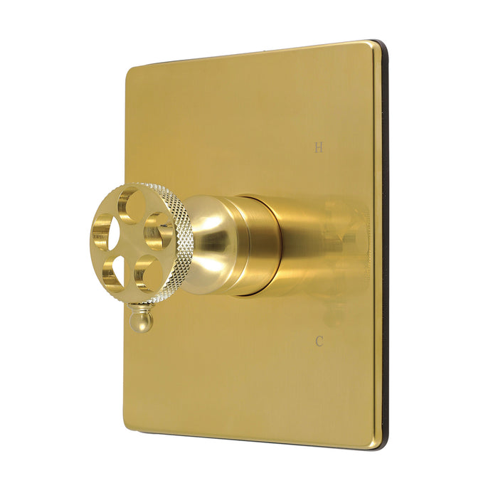 Kingston Webb KB6347RKXE Single-Handle Pressure Balanced Tub and Shower Faucet Valve and Trim Kit, Brushed Brass (Valve Included)
