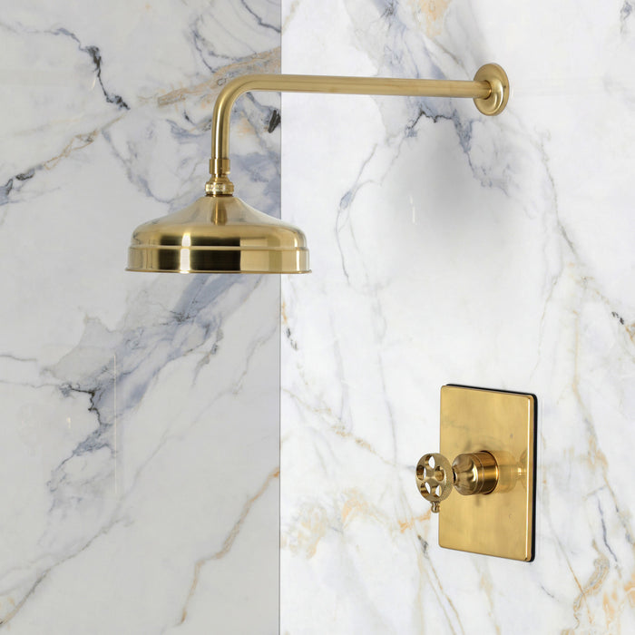 Kingston Webb KB6347RKXSO Single-Handle Pressure Balanced Shower Faucet, Brushed Brass