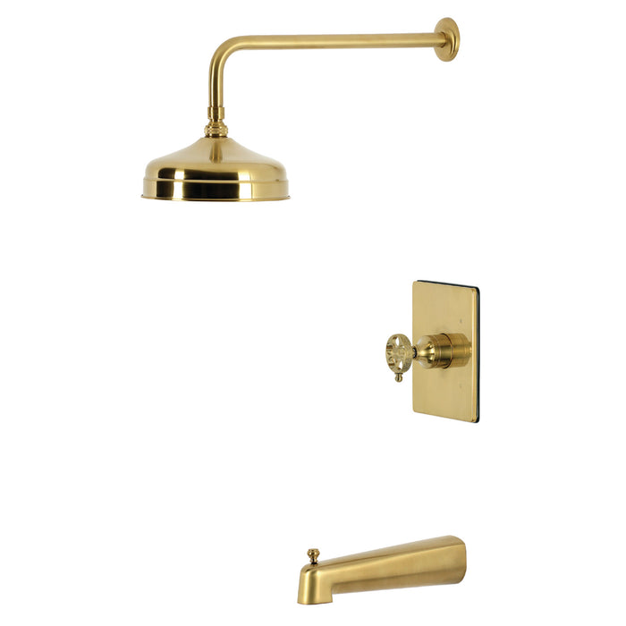 Kingston Webb KB6347RKX Single-Handle Pressure Balanced Tub and Shower Faucet, Brushed Brass