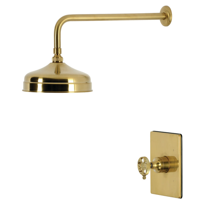 Kingston Wendell KB6347RKZSO Knurled Single-Handle Pressure Balanced Shower Faucet, Brushed Brass