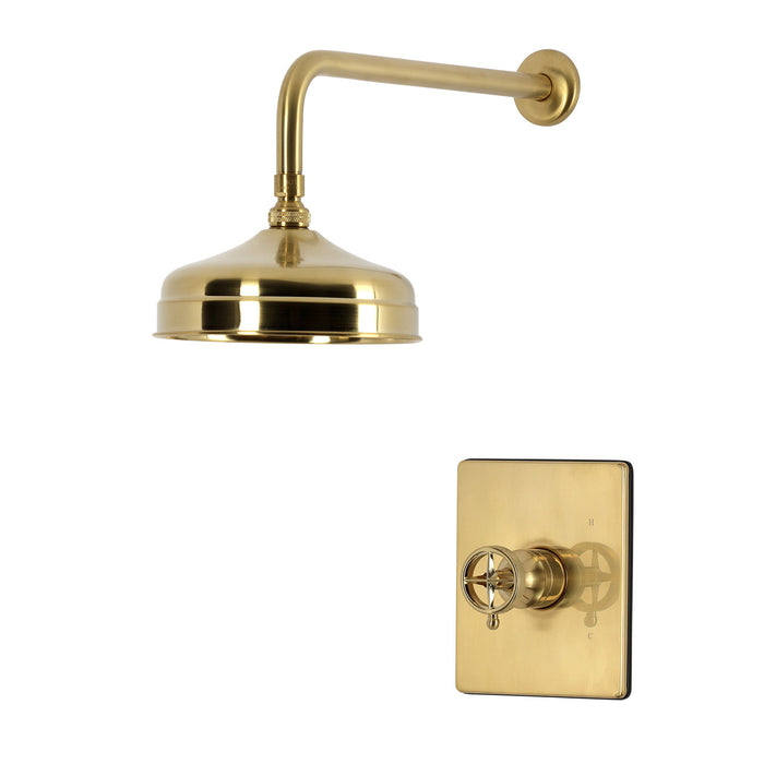 Kingston Levante KB6347RNKSO Knurled Single-Handle Pressure Balanced Shower Faucet, Brushed Brass