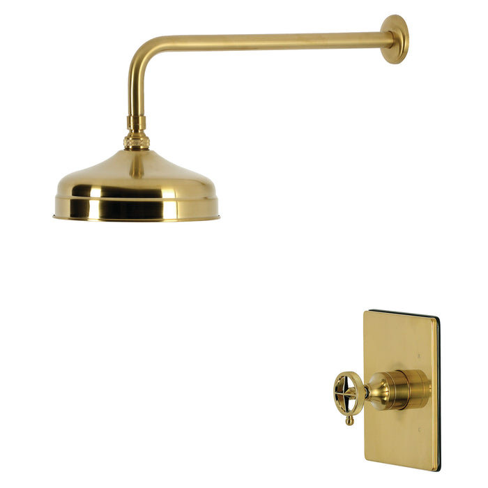 Kingston Levante KB6347RNKSO Knurled Single-Handle Pressure Balanced Shower Faucet, Brushed Brass