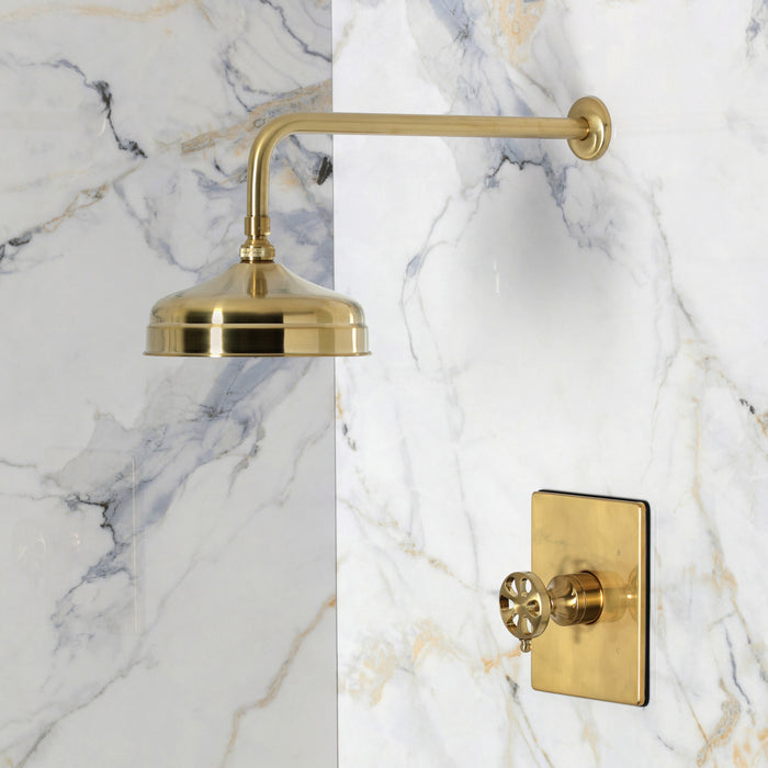 Kingston Belknap KB6347RXSO Single-Handle Pressure Balanced Shower Faucet, Brushed Brass