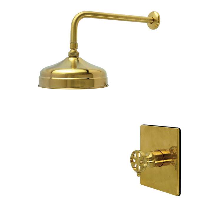 Kingston Belknap KB6347RXSO Single-Handle Pressure Balanced Shower Faucet, Brushed Brass