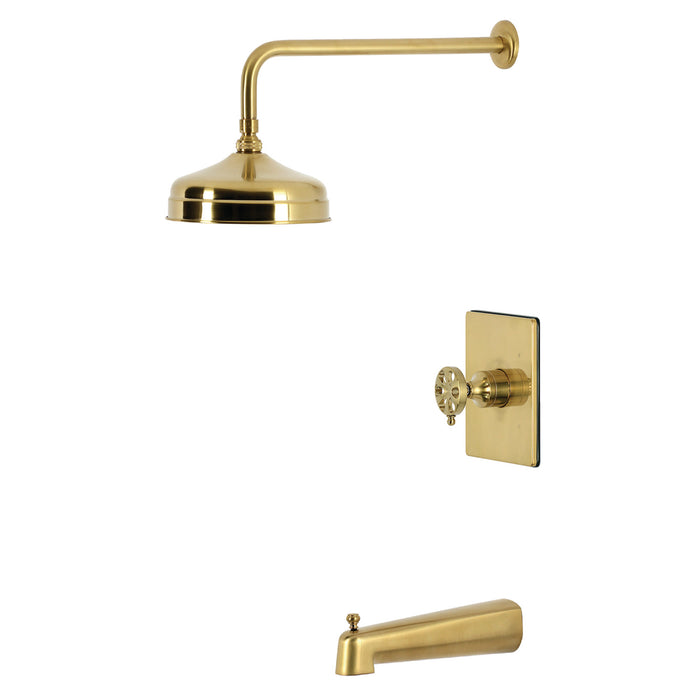 Kingston Belknap KB6347RX Single-Handle Pressure Balanced Tub and Shower Faucet, Brushed Brass