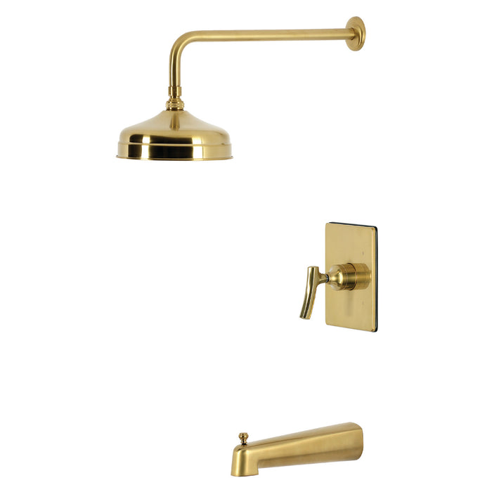 Kingston Hallerbos KB6347TKL Single-Handle Pressure Balanced Tub and Shower Faucet, Brushed Brass