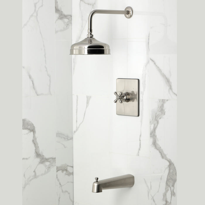 Kingston Tulare KB6348AX - Revival Single-Handle Pressure Balanced Tub and Shower Faucet, Brushed Nickel