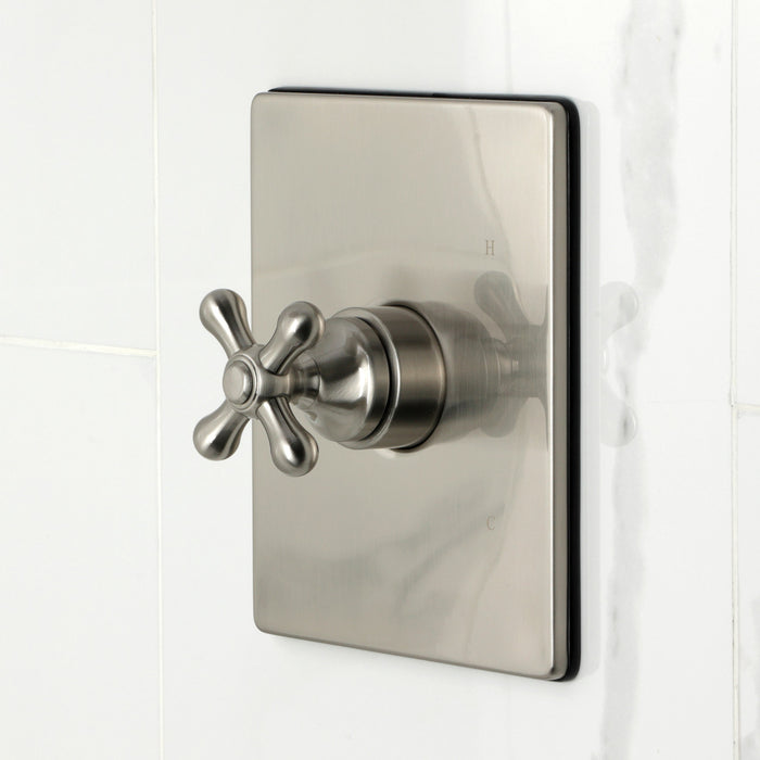 Kingston Tulare KB6348AX - Revival Single-Handle Pressure Balanced Tub and Shower Faucet, Brushed Nickel