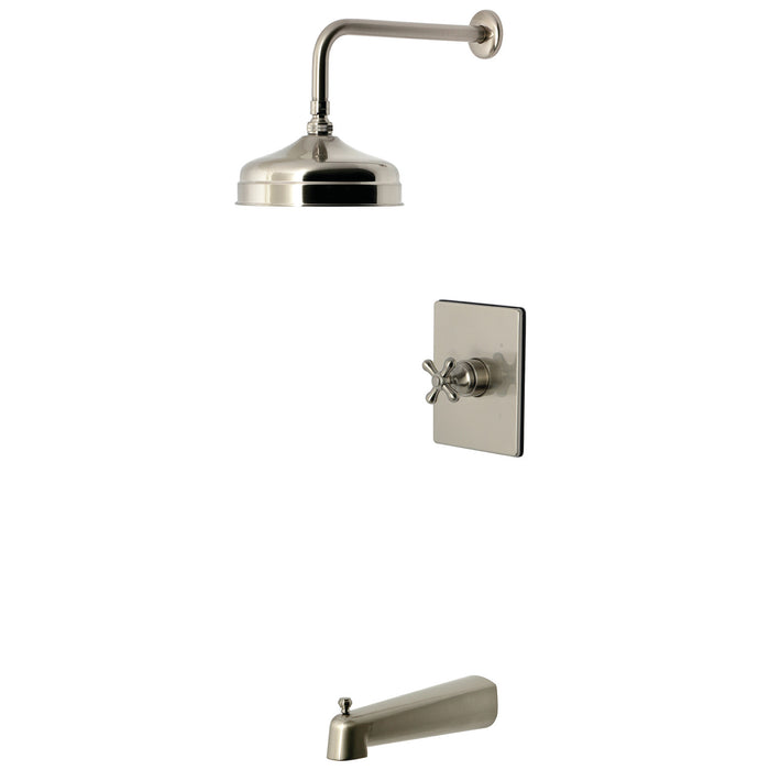 Kingston Tulare KB6348AX - Revival Single-Handle Pressure Balanced Tub and Shower Faucet, Brushed Nickel