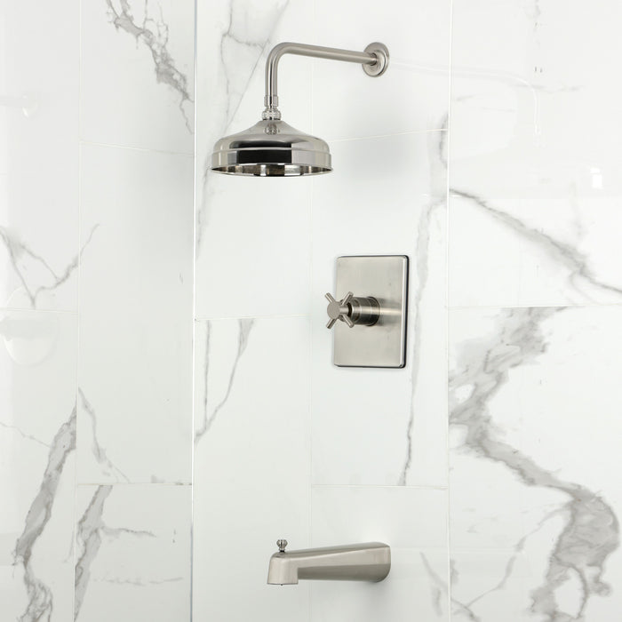 Kingston Sona KB6348DX - Concord Single-Handle Pressure Balanced Tub and Shower Faucet, Brushed Nickel