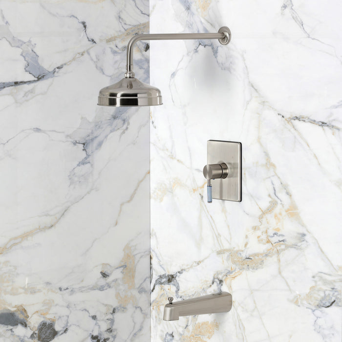 Kingston Verona KB6348KPS Single-Handle Pressure Balanced Tub and Shower Faucet, Brushed Nickel