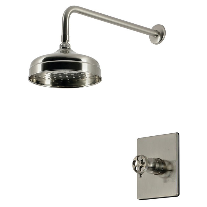 Kingston Wendell KB6348RKZSO Knurled Single-Handle Pressure Balanced Shower Faucet, Brushed Nickel