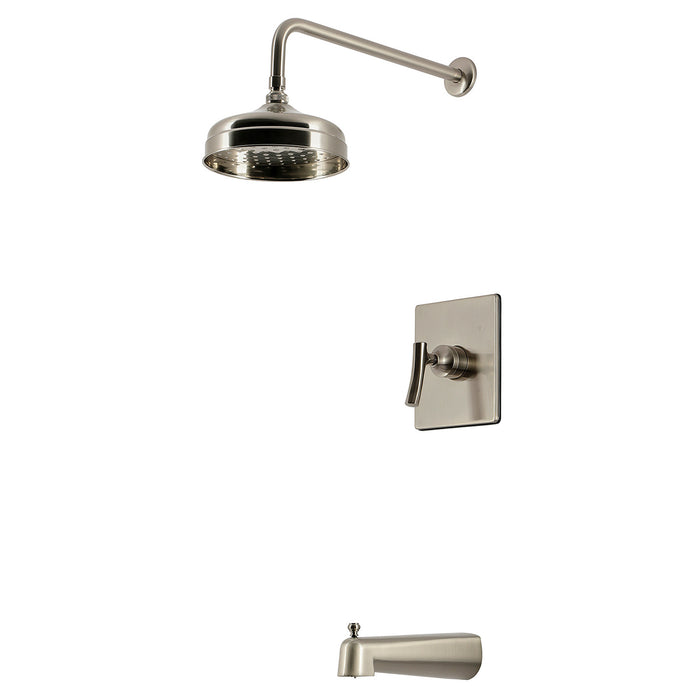 Kingston Hallerbos KB6348TKL Single-Handle Pressure Balanced Tub and Shower Faucet, Brushed Nickel