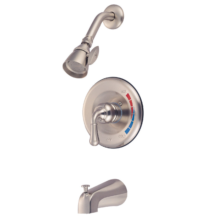 Kingston Tulare KB638 - Magellan Single-Handle Pressure Balanced Tub and Shower Faucet, Brushed Nickel
