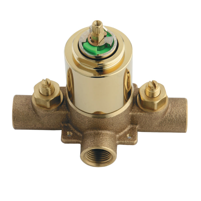 Kingston Chatham KB652V Pressure Balanced Tub and Shower Valve, with Stops, Polished Brass