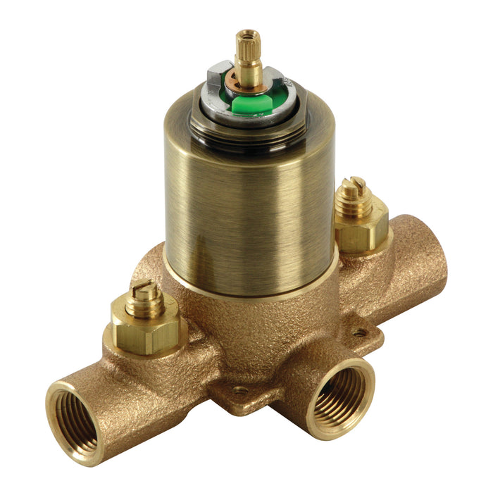 Kingston Chatham KB653V Pressure Balanced Tub and Shower Valve, with Stops, Antique Brass