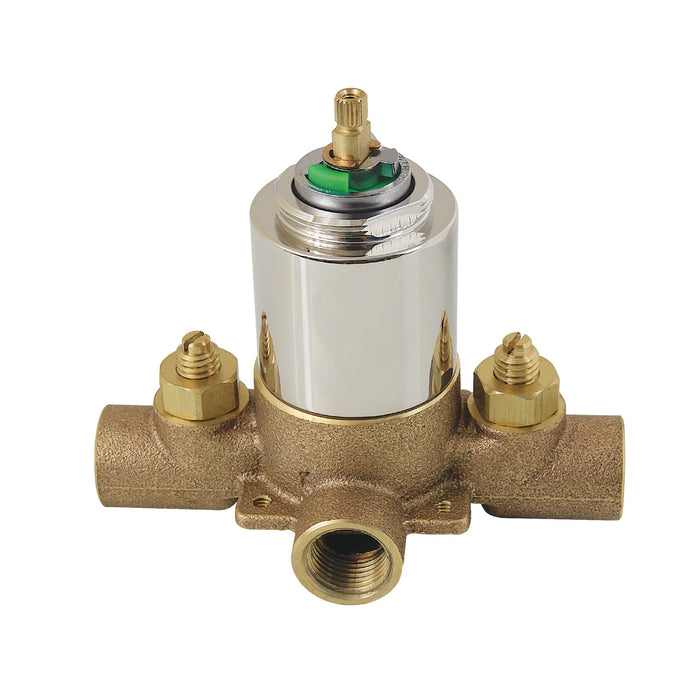 Kingston Chatham KB656V Pressure Balanced Tub and Shower Valve, with Stops, Polished Nickel